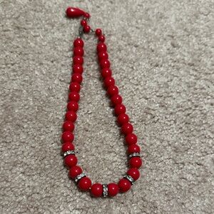 Vintage Red Beaded choker